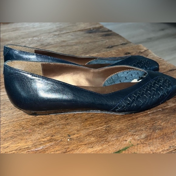 Bandolino Dark Blue Woven Pointed Toe Flats - Picture 2 of 4